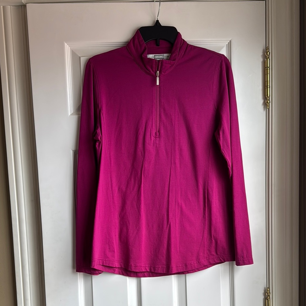 Magenta Long Sleeve Quarter-Zip Top